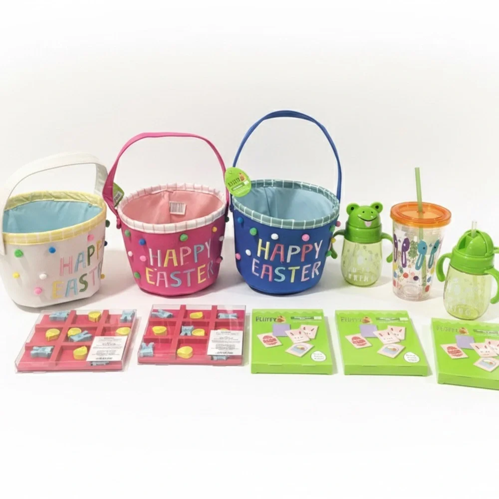 Easter Party Basket Set - Pink, Blue, White
